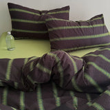 3/4Pcs Bedding Set Minimalist Color-Blocking Striped Bed Linen Double Bedroom Bedspread Sheets With Pillowcase Bedding Duvet Set
