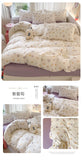 Knitted Class A Bedding Set Floral Style Bed Linen Set Soft Double Yarn Four-Piece Set Quilt Cover Set Bed Sheets Gift for Home
