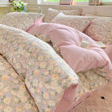 Pure Cotton Bedding Set Four Piece Bed Sheet Set Comforter Set Single Double  Bed Quilt Cover Rural Style Floral Bed Linens