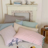 Double Sided Stripes Bow Pillow Case 48x74cm Soft Comfortable Covers Cotton Pillow Cover Pillow Sham for Beds Home Decoration