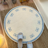 Bedroom Carpet Round Carpets Bedside Floor Mat Soft Fluffy Foot Mats Cute Purple kids Rug Home Decoration Rugs for Living Room