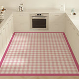 Carpet for Kitchen Vinyl Carpets Pvc Waterproof Floor Mat Leather Oil-proof Non-slip Mats Green Plaid Rug Home Decoration Rugs