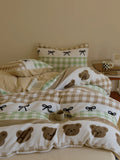 Ultra-Soft Warm Milk Velvet Bedding Set Cartoon Winter Faionable Tee-Piece Bedding Set Fine Texture Durable Active Printing