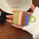 Colorful stripe shell headset protection cover for apple airpods 3 2 1 4 pro 2nd wireless bluetooth earphone charging box cover