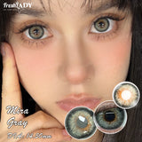 1 Pair Gray Colored Contact Lenses Natural Pupils Eyes Soft lenses Soft Contacts 14.50mm