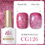 10ml Glitter Sequins Gel Nail Polish Shining Soak Off UV Semi-permanent Varnish Base Top Coat Hard Gel Design