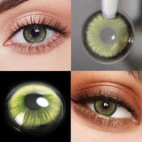 Yearly Disposable Colored Contact Lenses 2Pcs Natural Small Pupil Eye-Enlarged Color Contacts with Degree