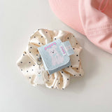 Leather pink blue ink-splash wireless headset case for apple airpods pro2nd 3 pro 1 2 charging box cute puppy pendant summer