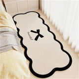 Irregular Carpet for Bedroom Cute Bow Floor Mat Soft Fluffy Foot Mats Bedside Carpets Cute Girl Rug Home Decoration Rugs