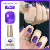 Transparen Gel Nail Polish Pink Jelly Nude Semi Transparent French Nail Camouflage UV Gel Varnish Soak Off Nail Art