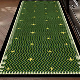 Non-slip Kitchen Rug Green Long Strip Runner Carpet Washable Waterproof PVC Leather Mat Home Decoration Rugs Alfombras De Cocina