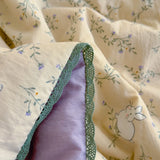 A-Class Summer Quilt Double Layer Non-Cotton Soft Air Conditioning Cooling Quilt Student Dormi Single Double Person Thin Quilt