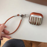 brown stripes clear TPU shockproof protection cover case for airpdos 1 2 3 4 pro 2 wireless bluetooth earphone charge box shell