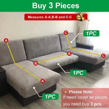 Stretch Sofa Cover Anti-Dust Armchair Protector Full-wrap Solid Corduroy Slipcover L Shape Corner Couch Cover ( 1/2/3/4 Seater )