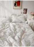 Lilys  Fre Floral Little Girl Cotton Bedding Set Tee Four Pieces Suite Snail Tower Pure Cotton Bed Linens for Kids