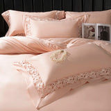 Premium 1000TC Egyptian Cotton Luxury Hollow Wide Edge Embroidery Bedding Set Duvet Cover Flat/Fitted Bed Sheet Pillowcases 4Pcs