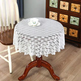 New Style White Lace Round Tablecover Home Minimalist Dining desk Tablecloth Round Dessert Hollowed Out Sheer Table Cloth