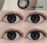 2pcs Color Contact Lenses Black Large Diameter 14.5mm Myopia Diopter -0.00to-8.00 Beauty Pupil High Quality Natural Lens