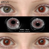 Cosplay Colored Contact Lenses 1 Year 2pcs Crazy Red Contact Lenses Anime Black Eye Lenses Halloween Beauty Makeup Lens