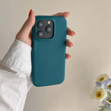 Simple blue green color leather cover for iphone 13promax 15 13 15promax 12 14pro 15pro 14 pro max rphone case potector shell