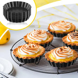 10PCS 4 Inch Mini Egg Tart Pan Molds with Removable Round Bottom Nonstick Pie Tart Bakeware Mold or Mousse Cake Dessert Baking