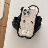 Winter ins points bowknot cloth phone case for iphone 15pro 14 13 15 16 pro max 14promax 16ProMax 13pro 2 colors cover shell