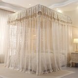 French Style Luxury Princess Mosquito Net Double Layer Bedding 3 Side Openings Post Bed Curtain Canopy Netting NO Bracket