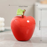 Ceramic Apple Sculpture Figurine, Realistic Fruit Ornament,Creative Tabletop Decor for Home Office,Housewarming Gift,Art Accent