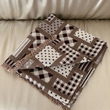 New class A summer cotton four-layer gauze fringed blanket travel summer cool quilt leisure towel quilt summer