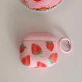 Korea Cute Pink Strawberry Pattern Silicone Earphone Case for AirPods Pro 2 AirPods 4 AirPods 1 2 3 Soft Protection Cover Coque