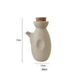 Ceramic Seasoning Jar Retro Japanese Style Home Kitchen Salt Chili Sugar Jar Oil Pot Wooden Lid Spice Kitchen Utensils Modern