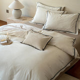 60s Cotton Thick Woven Jacquard Embossed Luxury Bedding Set Queen King Size Duvet Cover Flat/Fitted Bed Sheet Pillowcases 4Pcs