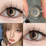1pair Contact Lenses Brown Pupils with Degree Colored Korean Lenses Make up Fashion Lenses Fast Shipping Yearly Use