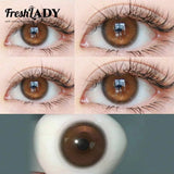 1 Pair Brown Colored Contact Lenses Natural Pupils Eyes Soft lenses Natural Beauty Eye Makeup Supplies 14.20mm Yearly
