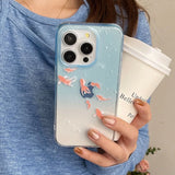 Lucky Fish Koi Carp Gradient Phone Case For iPhone 16 15 14 13 12 Pro Max 16Promax 15Pro Soft Transparent Protection Cover funda