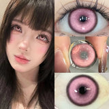 2PCS Halloween Cosplay Graduated Contact Lenses Anime Koi Silver Green Contact Lenses Red Pupils Lenses14.5mm Yearly
