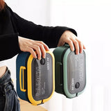 Portable Lunch Box With Fork Spoon 2 Layer Grid Leakproof Food Storage Container Box Outdoor School Kids Microwavable Bento Box