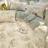 Girls Duvet Cover Pink Bow Kawaii Bedding Set Polyester Bedclothes Sheet Pillowcase Twin Full Queen Size Ins Floral Bedspread