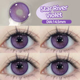 1 Pair Purple Beauty Colored contact lenses For Eyes Halloween Makeup Lens Pupils Fashion Big Eye Lenses Myopia Lenses