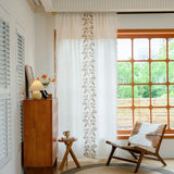 Boho Curtain Embroidered Curtain for Bedroom Nursery Light Room filtering Farmhouse for Curtains Living Room Rod Pocket Drapes