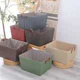 WickerSeagrassCollapsibleStorageBasket,Foldable-HandlesLidlessToyLaundrySundriesOrganizer-BathroomLivingRoomBedroomHomeDecorGift