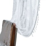 White Tulle Bohemian Curtain with Tassels, French Lace, Window Drapes, Boho Home Decor, Living Room and Bedroom