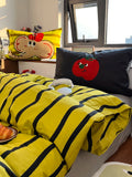 Fre Blue And Coffee Striped Cotton Bedding Set 5M 8M Single Cotton Duvet Cover Simple Modern Sle Four Piece Bedding Set