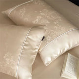 Luxury 100% Eucalyptus Lyocell Pillowcase 1pcs Smooth Silky Embedded Rope Jacquard Summer Cooling Envelope Style Pillow Cover