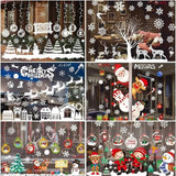 Christmas Window Stickers Santa Claus Snowflake DIY Wall Decal Christmas Decorations For Home New Year Ornaments Gift