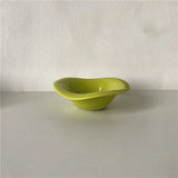 Ins Ceramic Saucer Korean Style Dessert Yogurt Oats Bowl Cream Color Fruit Salad Container Food Display Plate Kitchen Utensils