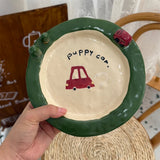 Cartoon Cute And Fun Tableware Kitchen Supplies Cartoon House Printing 3D Decoration Yogurt Breakfast Bowl Christmas Gift Plate