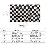 Flannel Blanket for Bedroom Soft Air Conditioning Blankets Checkerboard Elements Sofa Blanket Portable Nap Shawl Towel