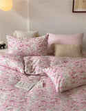 Floral Rose Cotton Bedding Set 4-Piece Pure Cotton Bed eet Cover Duvet Cover Country Sle Korean System Turtle Mister Brand