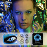 1pair Halloween Color Contact Lenses Cosplay Contact Lenses Anime Red Eye Lenses Blue Makeup Contact Lens Yellow Lenses